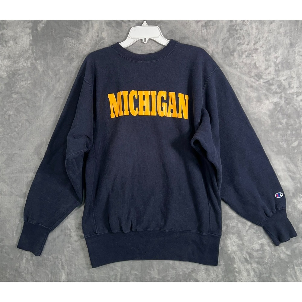 Vintage Champion Reverse Weave Michigan Wolverines Sweatshirt Mens XL Made USA
